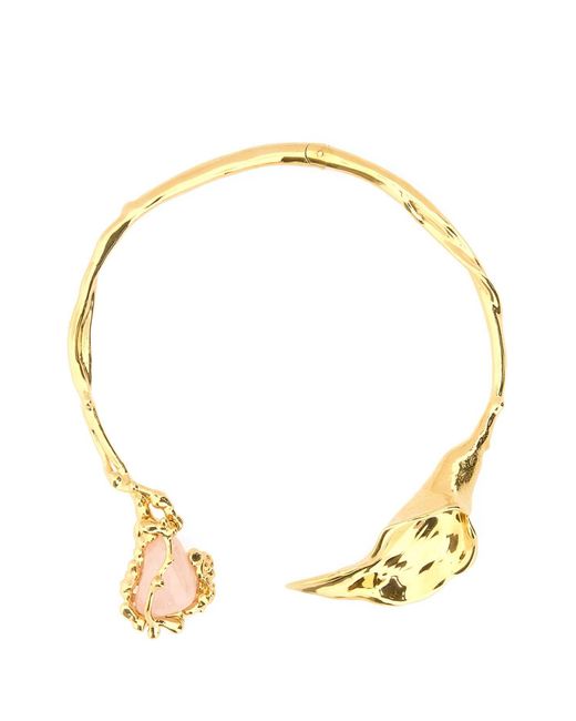 Chloé Metallic Metal Flower Soul Necklace