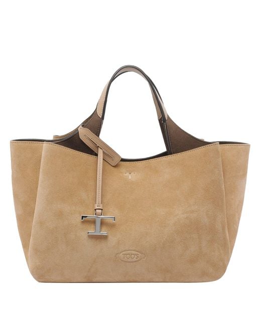 Tod's Brown Mini Handbag With T Timeless Charm