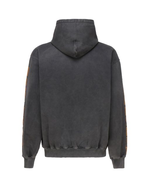 Represent Gray Logo Cotton Sweatshirt With Hood for men