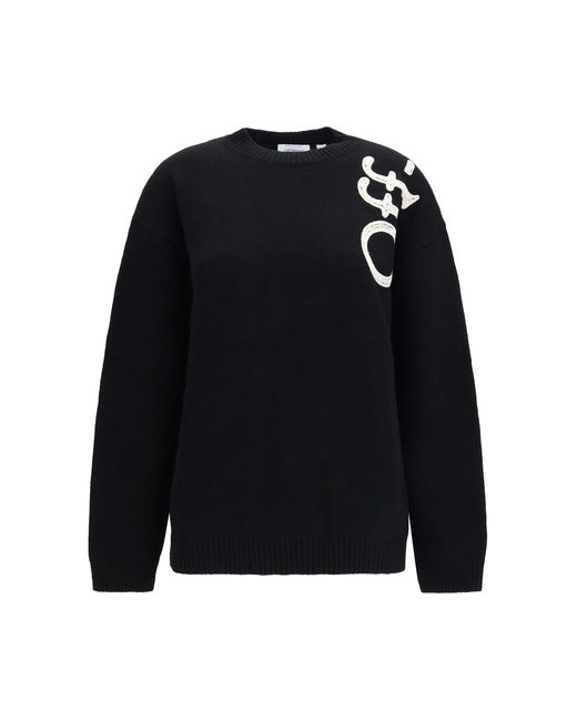 Off-White c/o Virgil Abloh Black Vertical Bookish Crewneck Sweater