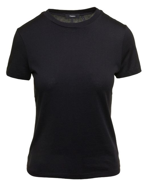 Theory Black Fitted Crewneck T-Shirt
