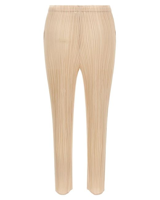 Pleats Please Issey Miyake Natural 'Monthly Colors: July' Pants