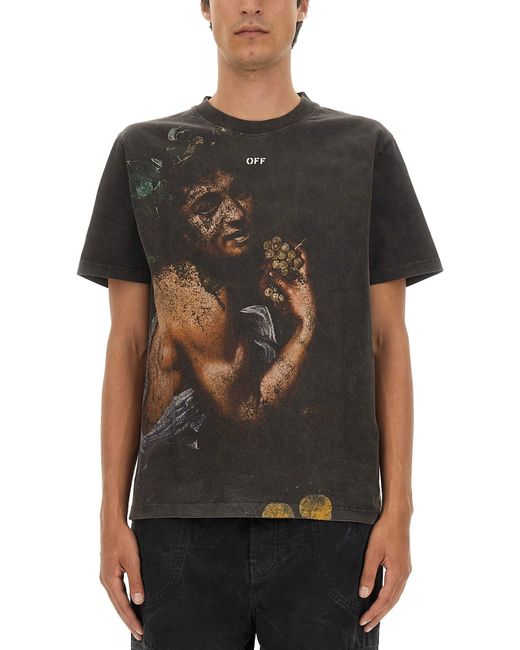 Off-White c/o Virgil Abloh Bacchus Graphic-print Cotton-jersey T-shirt in  Black for Men