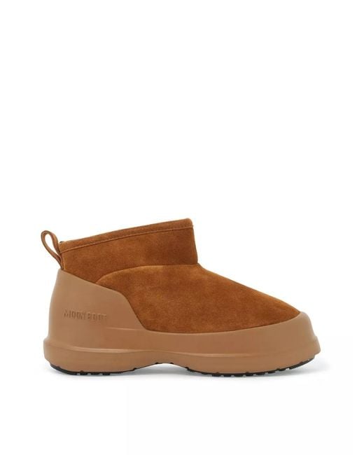 Moon Boot Brown Luna Suede Low Boots