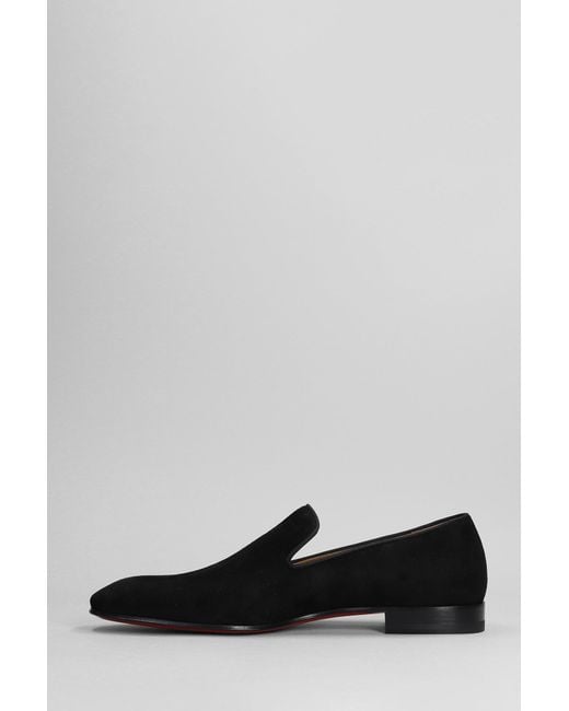 Christian Louboutin Gray Dandelion Flat Loafers In Suede for men