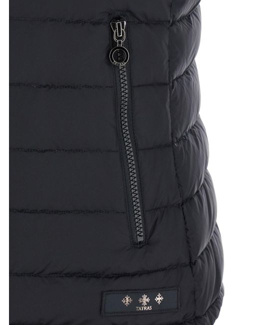 Tatras Black Sleeveless Vest With Fur Hood