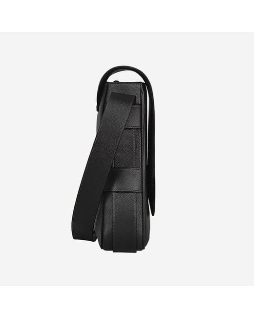 Montblanc Black Leather Shoulder Bag for men