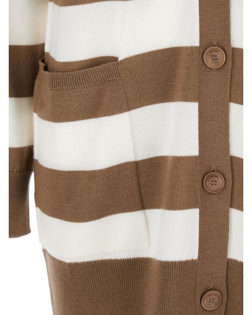 Max Mara Multicolor Cardigan Virgin Wool Tops