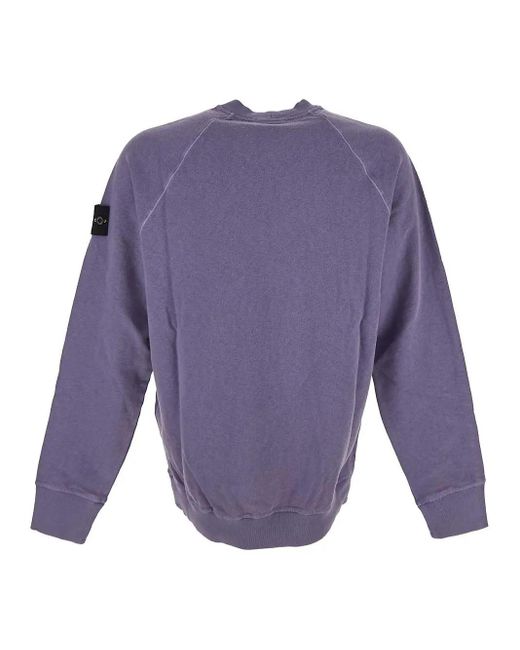 Stone Island Purple Logo Sweatshirt for men