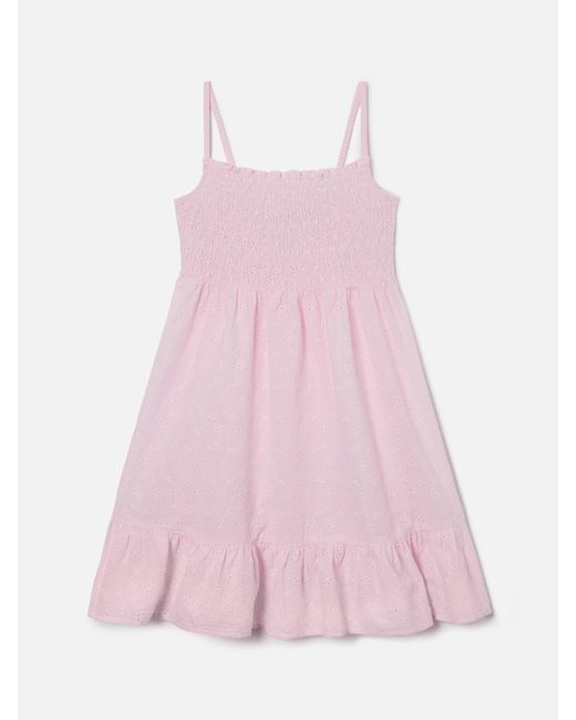 Mc2 Saint Barth Pink Miki Broderie Anglaise Cotton Sundress Dress