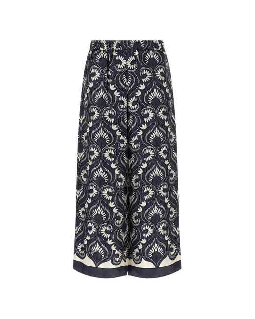 Weekend by Maxmara White Trousers Dis.Deco' Banda Blu