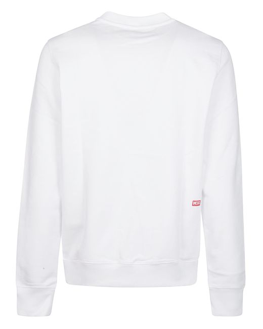 DIESEL White S-Ginn N1 Sweatshirt for men