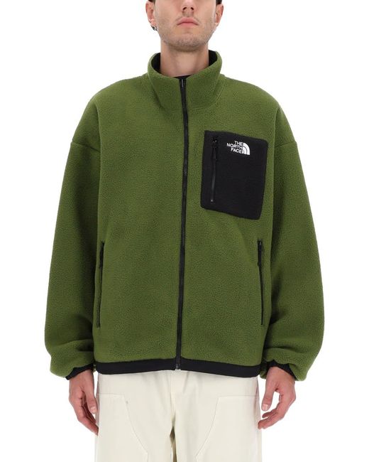 The North Face Green Reversible Fleece Jacket Wind Protection for men