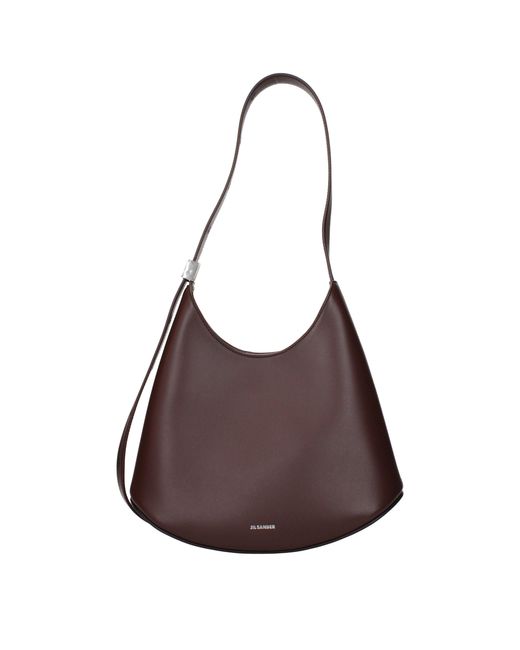 Jil Sander Brown Leather Shoulder Bag