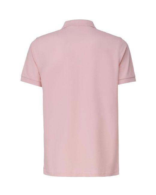 Fay Pink Stretch Polo Shirt for men