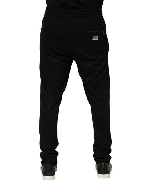 Dolce & Gabbana Black Slim Fit Drawstring Pants for men