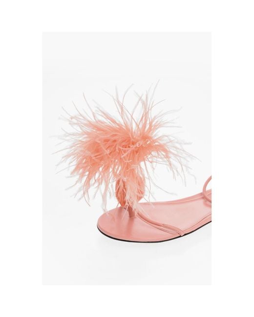 Bottega Veneta Pink Feather Dot Flat Sandals