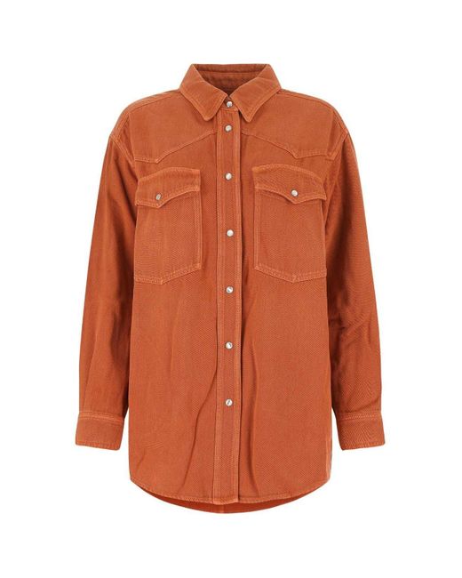 Isabel Marant Orange Tania Long-sleeved Shirt