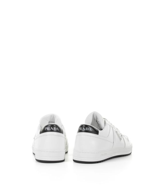 Prada White Downtown Sneakers In Leather for men