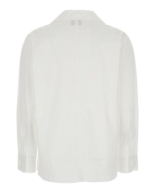 Le Plain White Shirt With Polo Style Collar