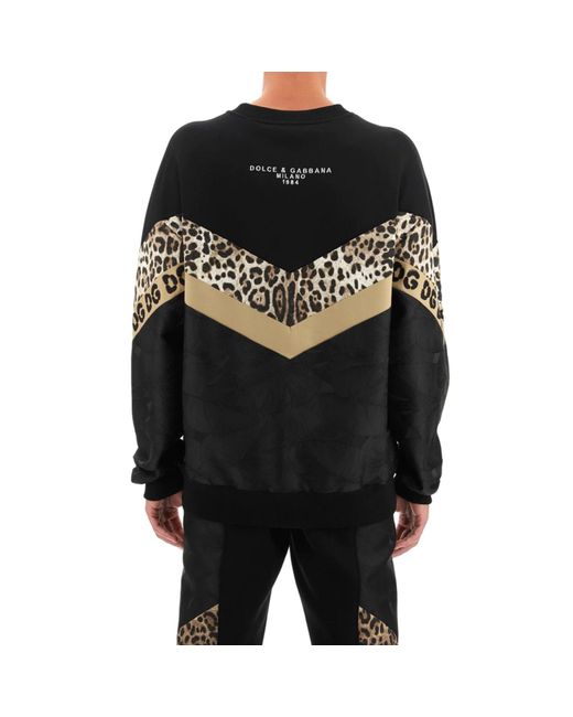 Dolce & Gabbana Black Printed Sweatshirt for men