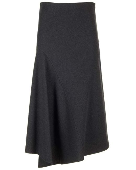 Brunello Cucinelli Blue Asymmetric Midi Skirt