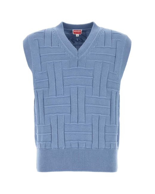 【送料&関税込】Kenzo Cerulean Blue Cotton Vest KENZO Cerulean Cotton Vest in Blue for Men | Lyst