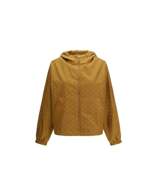 Gucci Natural Beige Nylon Shell Jacket