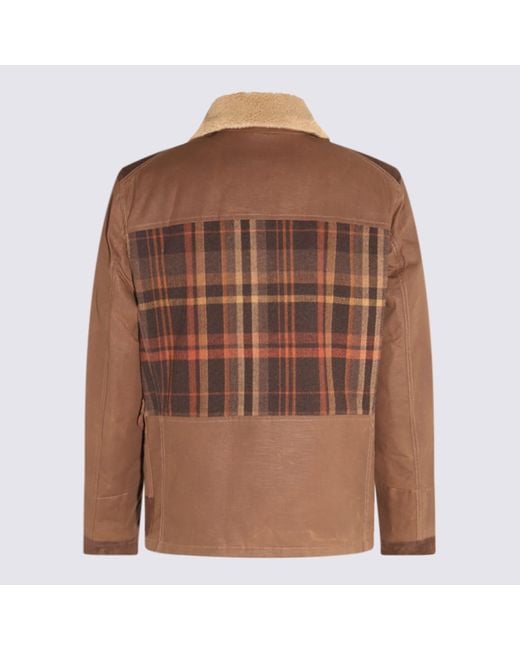 Fay Brown Multicolour Wool Blend Casual Jacket for men