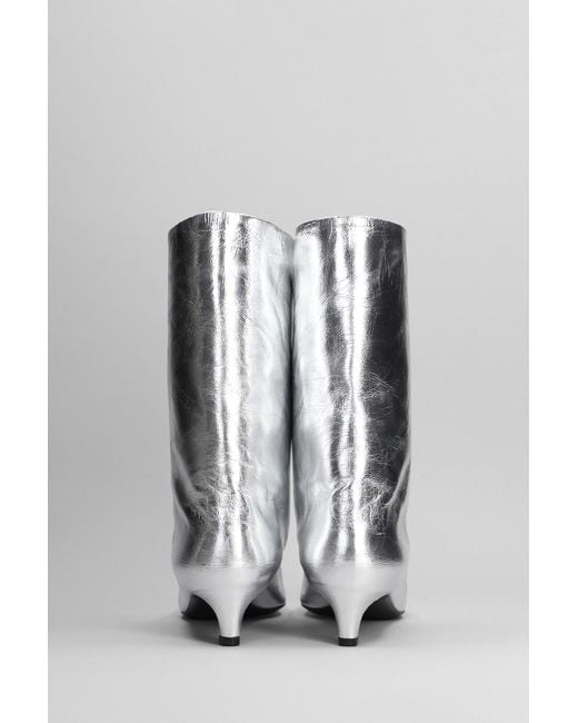 Silver low best sale heel ankle boots