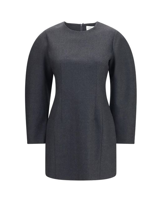 P.A.R.O.S.H. Blue Gabardine And Wool Dress Fleece Ovis Aries; Lycra