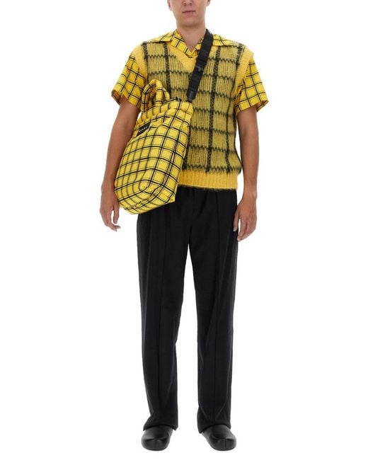 Marni Yellow Quad Vest Acetate Knit Jumpers for men