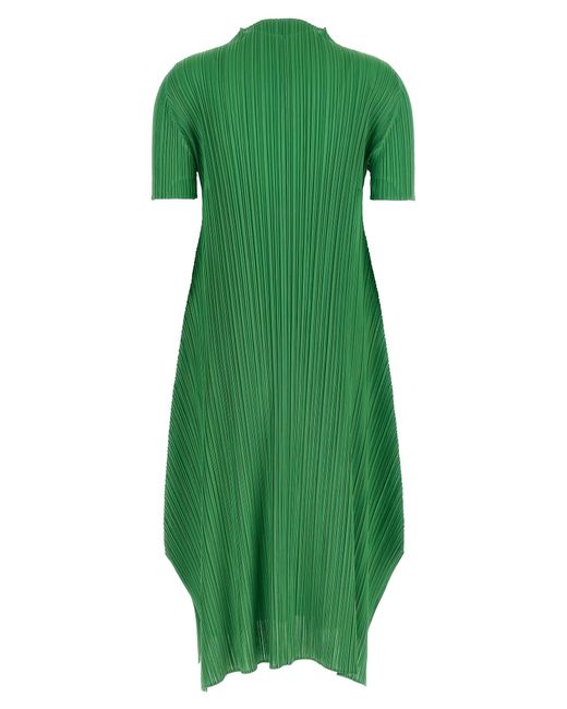 Pleats Please Issey Miyake Green Polyester Midi Dress