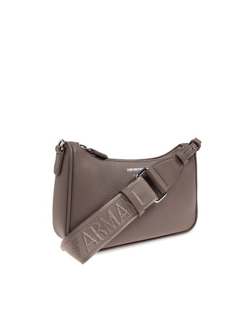 Emporio Armani Gray Shoulder Bag With Logo