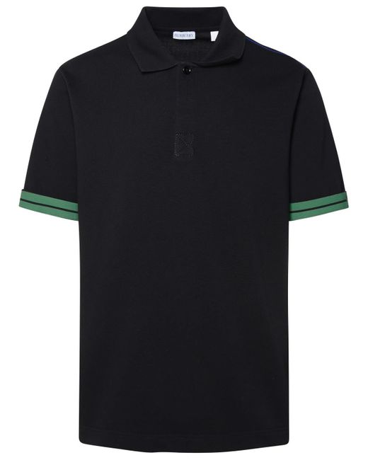 Burberry Black Cotton Polo Shirt for men