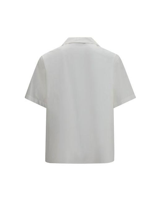 Valentino Gray Short-Sleeve Shirt With Vlogo Cotton for men