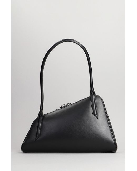 The Attico Sunrise Shoulder Bag In Black Leather