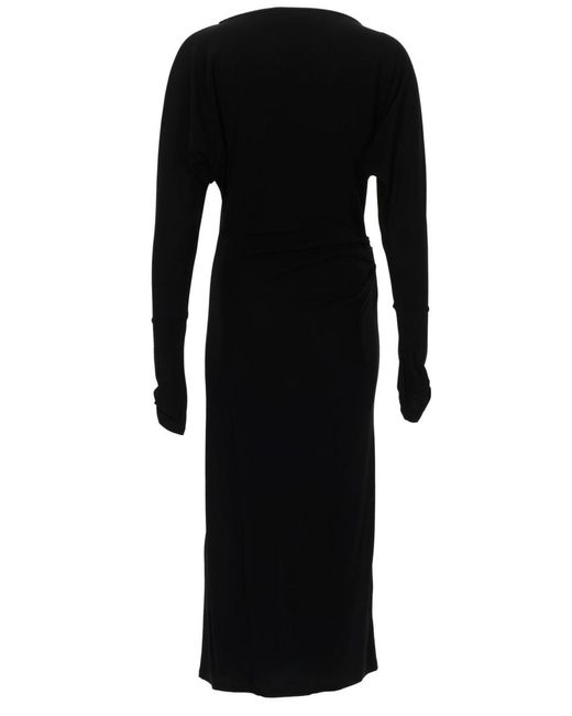 Max Mara Black Abito "Salvo" Con Drappeggio