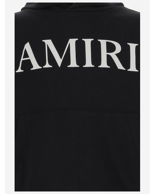 Amiri Black Cotton Hoodie With Logo — Hoods & Sweatshirts for men