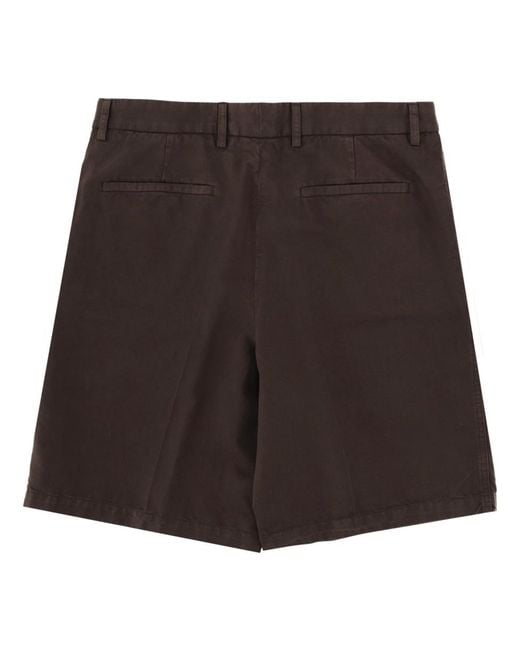 Zegna Black Shorts Cotton-Linen for men