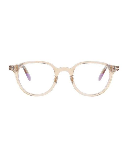 Tom Ford Metallic Eyeglasses Square Full Rim, Transparent Frame And Clear Demo Lens Lens Ft5857-D-B072