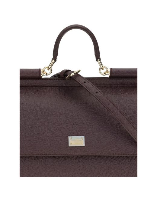 Dolce & Gabbana Brown Calf Leather Bos Taurus Handbag Bag
