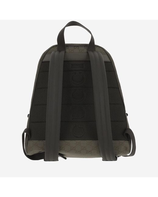 Gucci Black Gg Fabric Backpack Cotton Backpacks for men