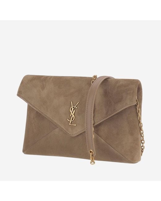 Saint Laurent Brown Shoulder Bag Suede
