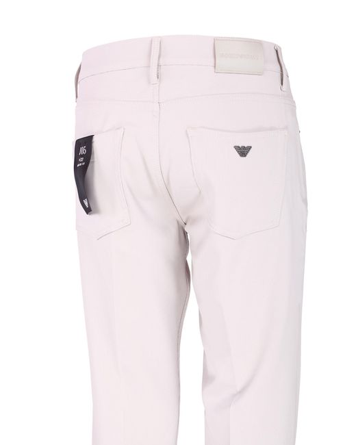 Emporio Armani Pink Five-pocket J05 Slim Fit Trousers for men