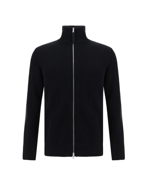 Maison Margiela Blue Cotton Zip-Up Sweater General Wool (Ovis Aries) for men