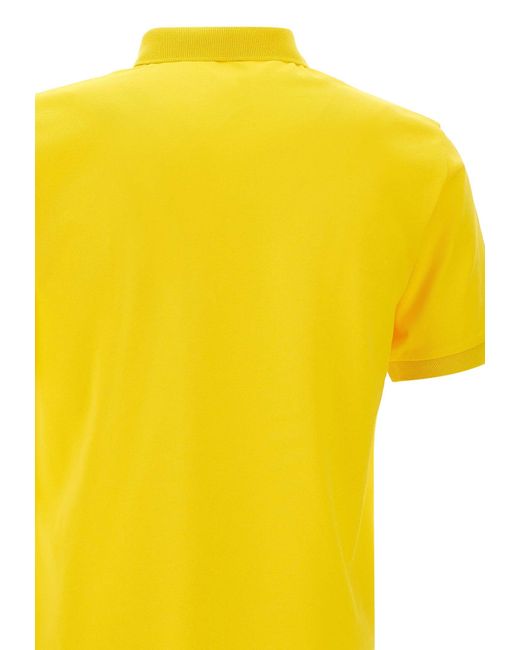 Sun 68 Yellow Solid Piquet Cotton Polo Shirt for men