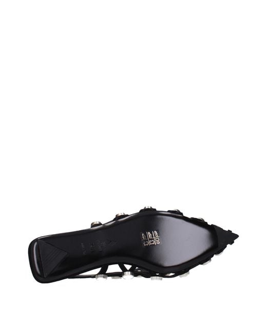 The Attico Black Leather Ballet Flats