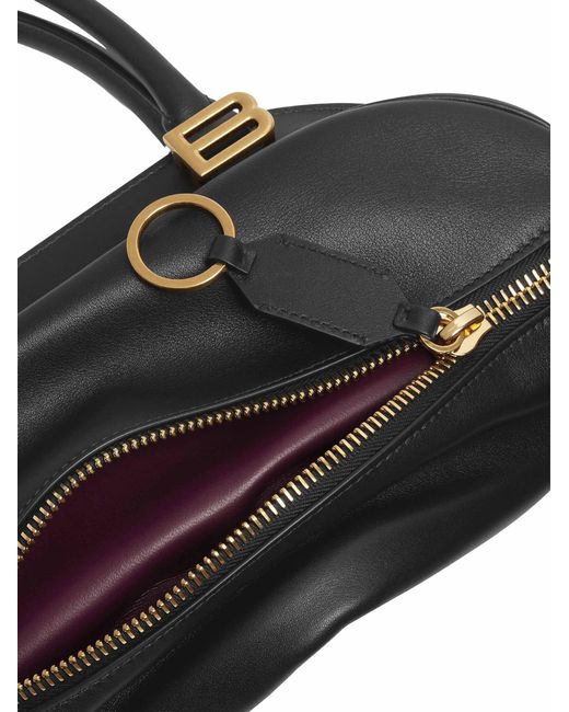 Balenciaga Black Mini Bowling Bag Bolero Calf Leather Shoulder