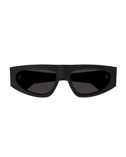 Bottega Veneta Black Geometric Frame Sunglasses